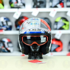 Mũ 3/4 LS2 OF603 Infinity Special Trắng Xanh Đỏ FREESHIP