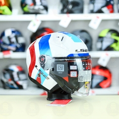 Mũ 3/4 LS2 OF603 Infinity Special Trắng Xanh Đỏ FREESHIP