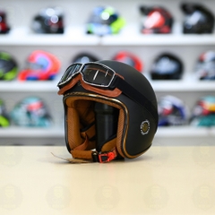 Mũ 3/4 Royal M20c Kèm Kính Dây Cực Kì Thời Trang Và Trendy - Đen nhám