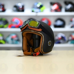 Mũ 3/4 Royal M20c Kèm Kính Dây Cực Kì Thời Trang Và Trendy - Đen nhám