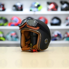 Mũ 3/4 Royal M20c Kèm Kính Dây Cực Kì Thời Trang Và Trendy - Đen nhám