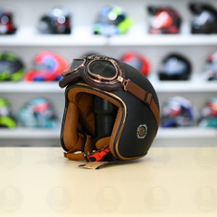 Mũ 3/4 Royal M20c Kèm Kính Dây Cực Kì Thời Trang Và Trendy - Đen nhám