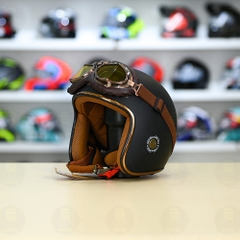 Mũ 3/4 Royal M20c Kèm Kính Dây Cực Kì Thời Trang Và Trendy - Đen nhám