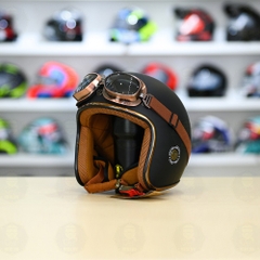 Mũ 3/4 Royal M20c Kèm Kính Dây Cực Kì Thời Trang Và Trendy - Đen nhám