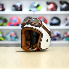 Mũ 3/4 Royal M20c Kèm Kính Dây Cực Kì Thời Trang Và Trendy - Trắng