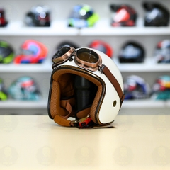 Mũ 3/4 Royal M20c Kèm Kính Dây Cực Kì Thời Trang Và Trendy - Trắng