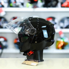 Mũ 3/4 Royal M668 (2 Kính) Đen Bóng FREESHIP