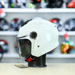 Mũ 3/4 Royal M668 (2 Kính) Trắng Bóng FREESHIP