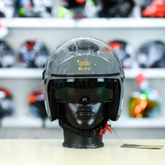 Mũ 3/4 Royal M668 (2 Kính) Xi Măng Bóng FREESHIP