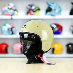 Mũ 3/4 Sunda 388 Trắng Ngà Kính Âm FREESHIP