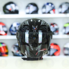 Mũ 3/4 Sunda 611E Đen bóng - Freeship