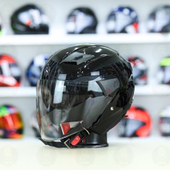 Mũ 3/4 Sunda 611E Đen bóng - Freeship