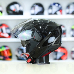 Mũ 3/4 Sunda 611E Đen bóng - Freeship