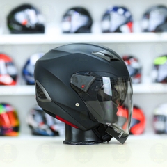 Mũ 3/4 Sunda 611E Đen nhám - Freeship