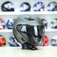 Mũ 3/4 Sunda 611E Xám nhám - Freeship