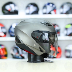 Mũ 3/4 Sunda 611E Xám nhám - Freeship