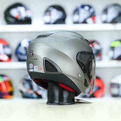 Mũ 3/4 Sunda 611E Xám nhám - Freeship