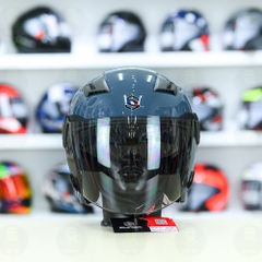 Mũ 3/4 Sunda 611E Xanh xi măng bóng - Freeship