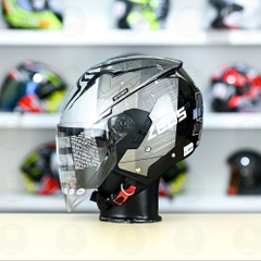 Mũ 3/4 Zeus 205 Nhện Đen Bóng FREESHIP