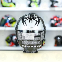 Mũ 3/4 Zeus 205 Nhện Đen Bóng FREESHIP