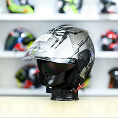 Mũ 3/4 Zeus 205 Nhện Đen Bóng FREESHIP