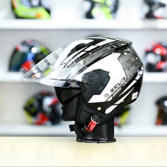 Mũ 3/4 Zeus 205 T1 Trắng Camo Bóng FREESHIP