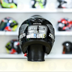 Mũ 3/4 Zeus 613B Nhện Đen Bóng FREESHIP