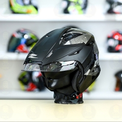 Mũ 3/4 Zeus 613B Nhện Đen Bóng FREESHIP