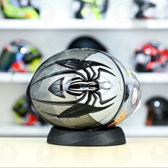 Mũ 3/4 Zeus 613B Nhện Đen Bóng FREESHIP