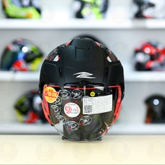 Mũ 3/4 Zeus 613B Nhện Đỏ Bóng FREESHIP