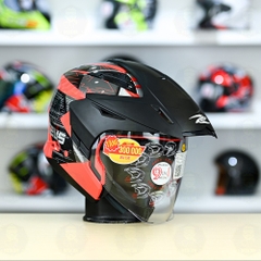 Mũ 3/4 Zeus 613B Nhện Đỏ Bóng FREESHIP