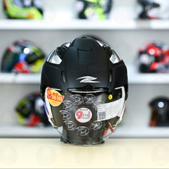 Mũ 3/4 Zeus 613B Trắng đỏ Xanh Bóng FREESHIP