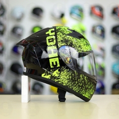 Mũ Fullface Yohe 978 PLUS 2020 Đen Chấm Vàng FREESHIP