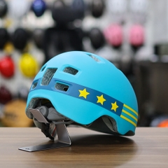 Nón Bảo Hiểm Cho Bé KIDS STAR Siêu Cute Màu Xanh