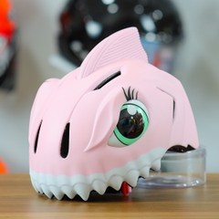 Nón Bảo Hiểm Cho Bé KIDS Shark 3D Siêu Cute Màu Hồng Nhạt