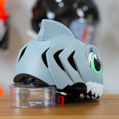 Nón Bảo Hiểm Cho Bé KIDS Shark 3D Siêu Cute Màu Xám