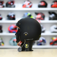 Mũ 3/4 Bulldog Heli Fiber Glass Đen Nhám FREESHIP