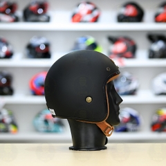 Mũ 3/4 Bulldog Heli Fiber Glass Đen Nhám FREESHIP