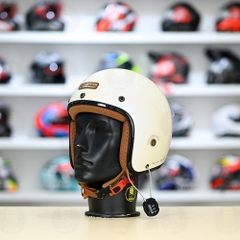 Mũ 3/4 Bulldog Heli Fiber Glass Trắng Bóng FREESHIP