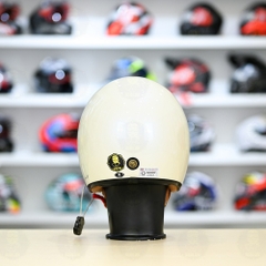 Mũ 3/4 Bulldog Heli Fiber Glass Trắng Bóng FREESHIP