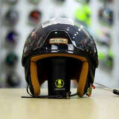 Mũ 3/4 Bulldog POM Đen Bóng FREESHIP