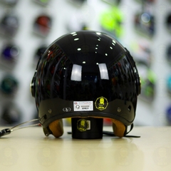 Mũ 3/4 Bulldog POM Đen Bóng FREESHIP