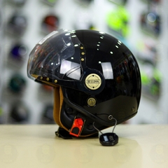 Mũ 3/4 Bulldog POM Đen Bóng FREESHIP