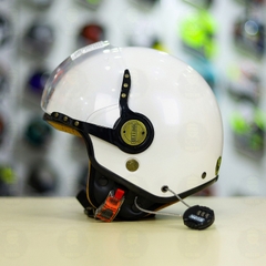 Mũ 3/4 Bulldog POM Trắng Bóng FREESHIP