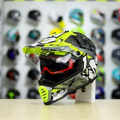 Mũ Dual Sport LS2 MX436 EVO Xám Vàng Neon Bóng FREESHIP