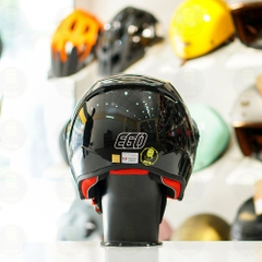 Mũ 3/4 EGO E2 Đen Bóng Mái Che Nắng FREESHIP