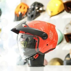 Mũ 3/4 EGO E2 Đỏ Bóng Mái Che Nắng FREESHIP