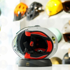 Mũ 3/4 EGO E2 Trắng Bóng Mái Che Nắng FREESHIP