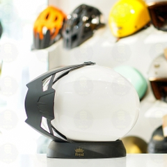 Mũ 3/4 EGO E2 Trắng Bóng Mái Che Nắng FREESHIP