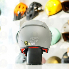 Mũ 3/4 EGO E2 Xám Titanium Nhám Mái Che Nắng FREESHIP